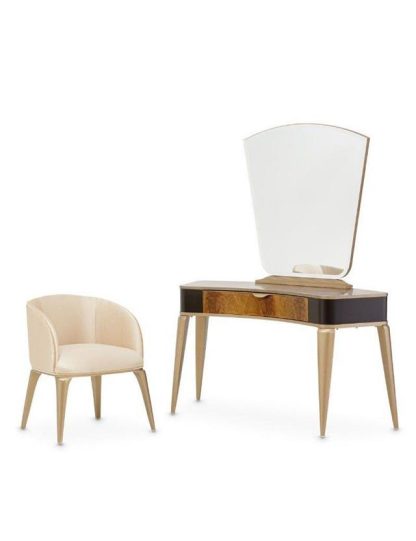 Escritorio/Vanity con espejo y silla
