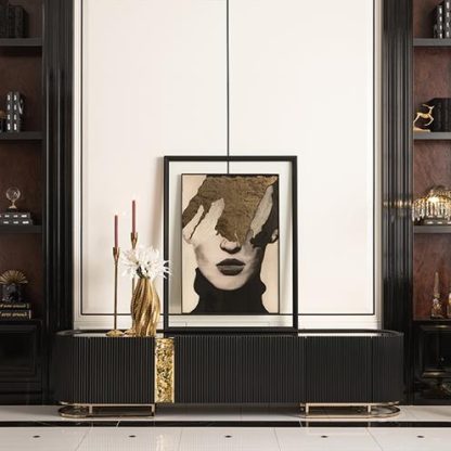 Mueble de Tv Negro Mate Lisbon - Image 2