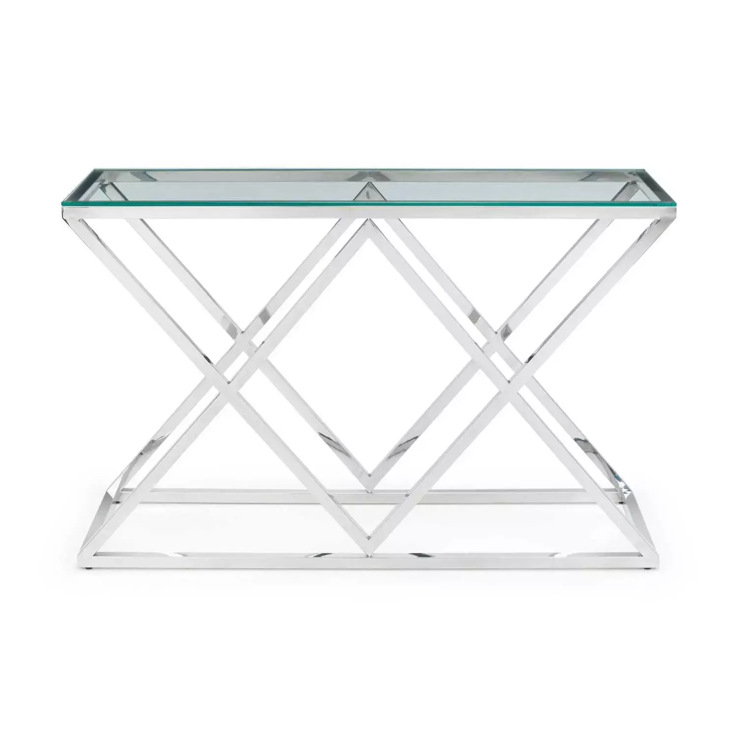 BIA001-Chrome-Metal-Cross-X-Framed-Modern-Console-Hallway-Table-with-Glass-Top-2