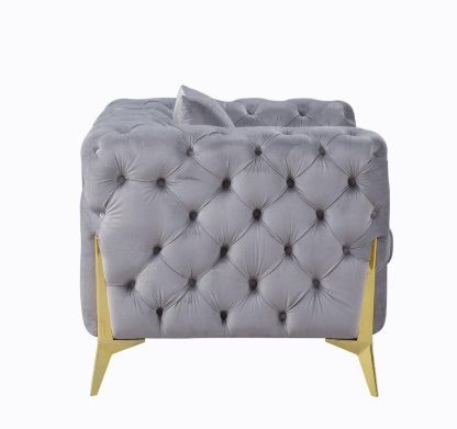 Sillón Individual Jelanea Velvet Gris - Image 4