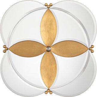 Espejo Flor Hoja de Oro
