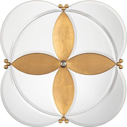 Espejo Flor Hoja de Oro