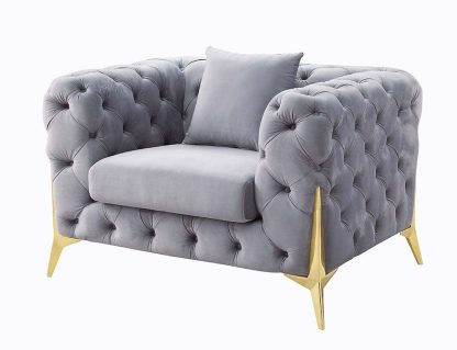 Sillón Individual Jelanea Velvet Gris